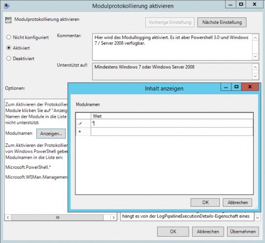 D:\Holger\OneDrive\Dokumente\Gruppenrichtlinien Buch\Gruppenrichtlinien verwalten mit Powershell\Powershell - 13 - Modulprotokollierung aktivieren.png