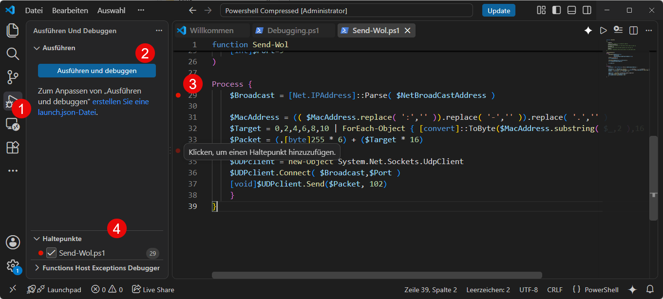 debugging mit vscode