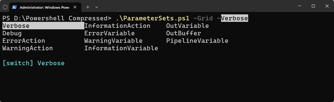 parameter sets